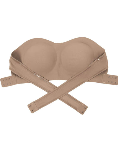Women's Solid Color Removable Pads
Buckle Side Strapless Bra, Casual Basic Fashionable Wireless Push Up Bra for Daily Wear, Lingerie for All Seasons
