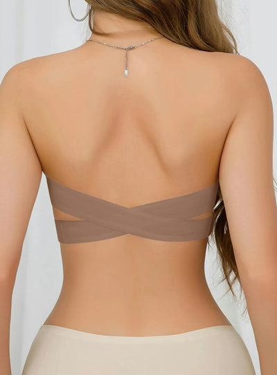 Women's Solid Color Removable Pads
Buckle Side Strapless Bra, Casual Basic Fashionable Wireless Push Up Bra for Daily Wear, Lingerie for All Seasons