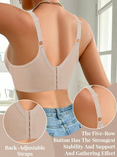 Women’s Lace Push-Up Bra – Solid Color, Padded Underwire Bra, Soft Comfortable Daily Lingerie Minimizer