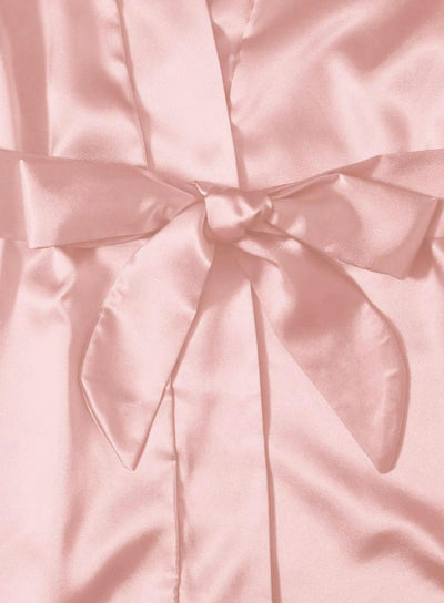 Blush Satin 4-Piece Lace Nightwear Set