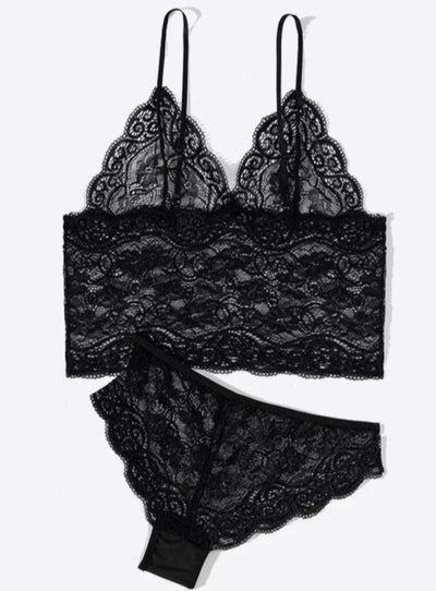 Blush Satin 4-Piece Lace Nightwear Set
