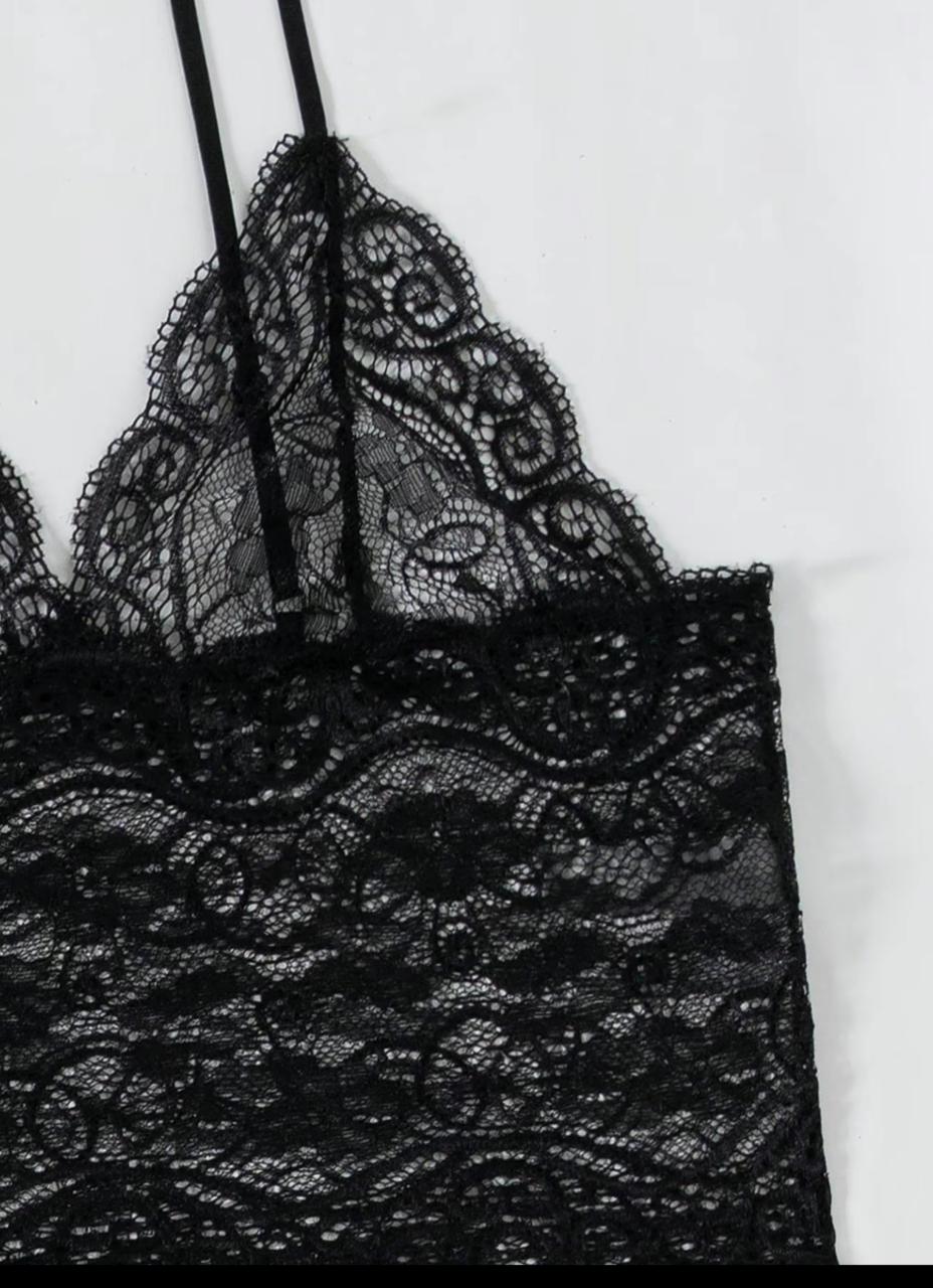Blush Satin 4-Piece Lace Nightwear Set